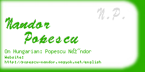 nandor popescu business card